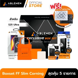 [New] Boxset S25 Ultra กระจกใสเต็มจอ - FF Slim Corning Gorilla Glass พร้อมกระจกกันรอยเลนส์กล้องเเบบใส เเละเคสกันกระเเทก มีรับประกัน 1 ปี